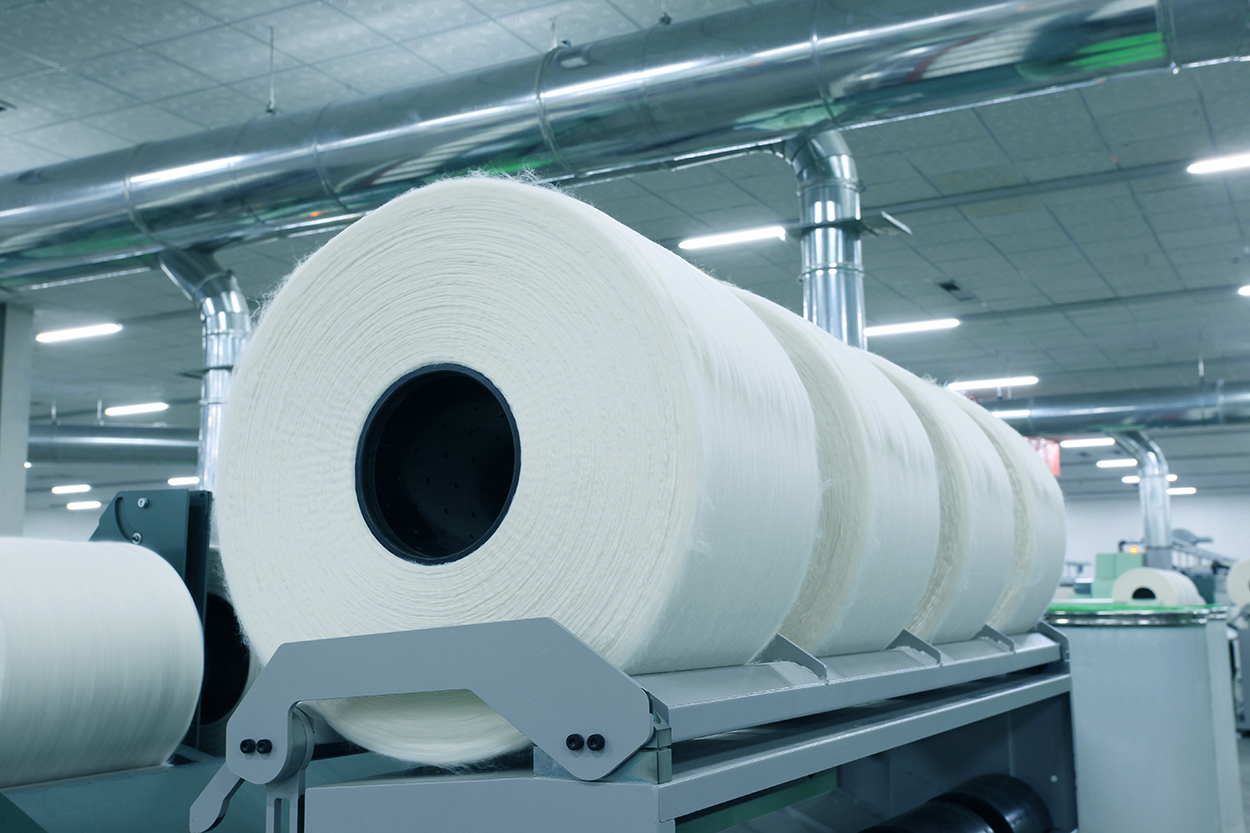 纤维棉生产成卷